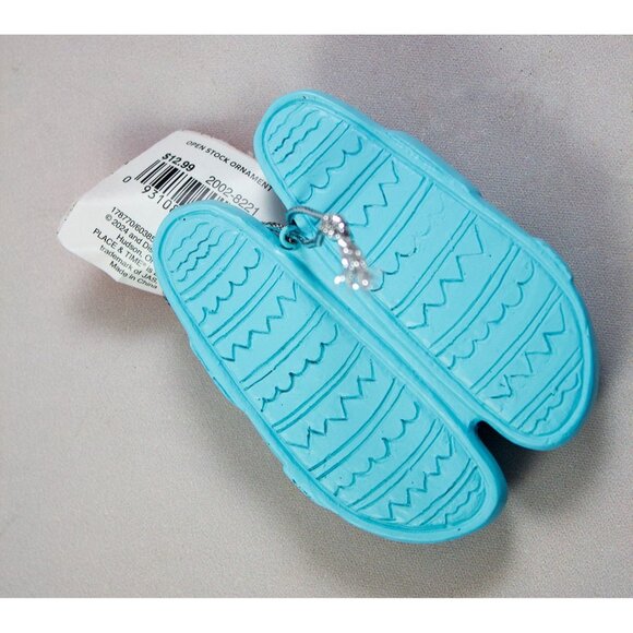 Mini Blue Sandals Ornament By Place & Time Summer Beach Theme NEW - Picture 2 of 4